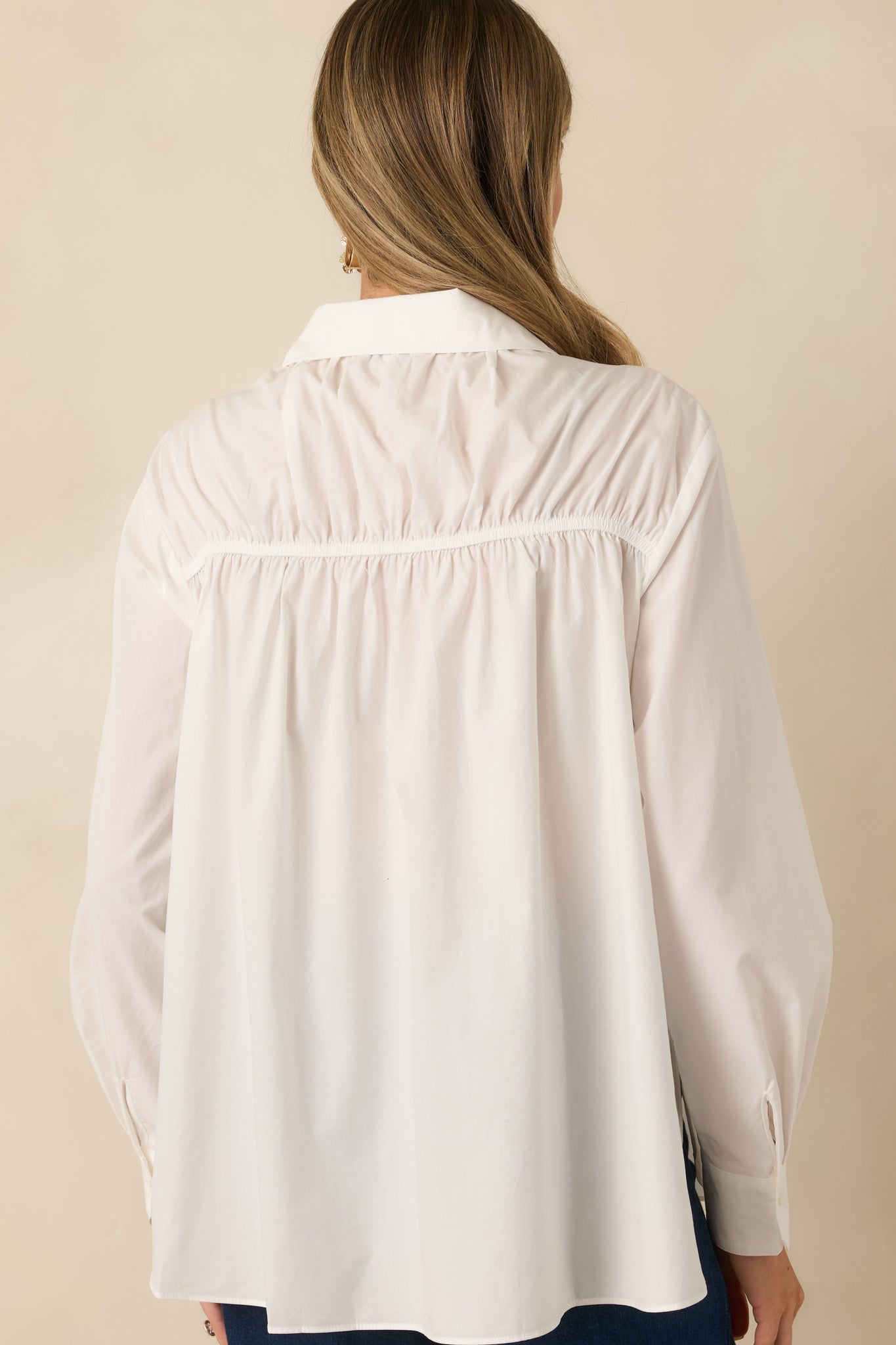 Little Details Matter White Floral Appliqué Button-Up Blouse