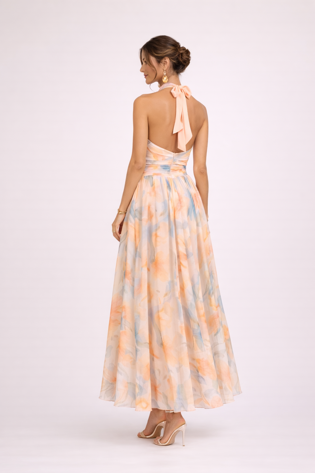 CAMILLE - Halter Dress in Watercolor