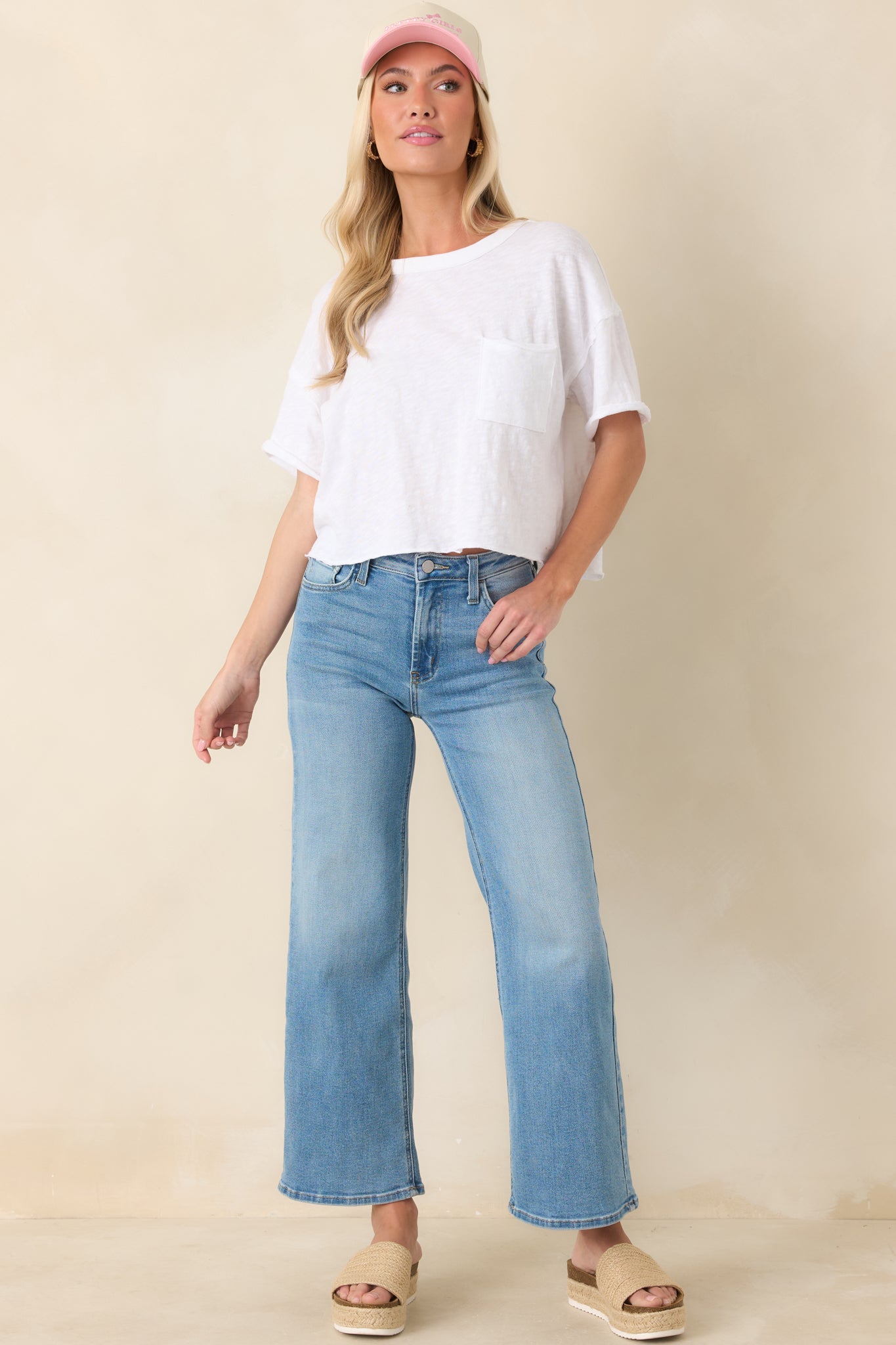 Always First Light Wash Wide Leg Jeans