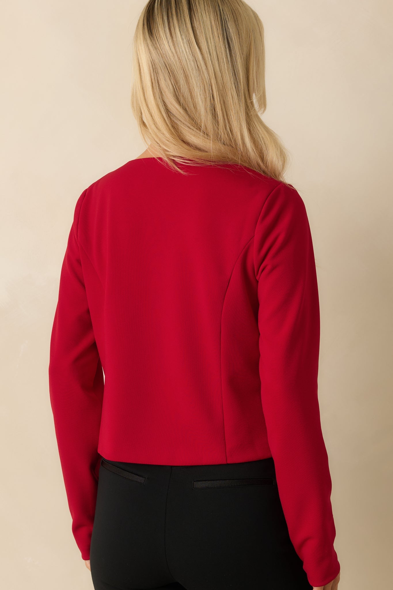 Bow On Top Red Tailored Bow Accent Jacket