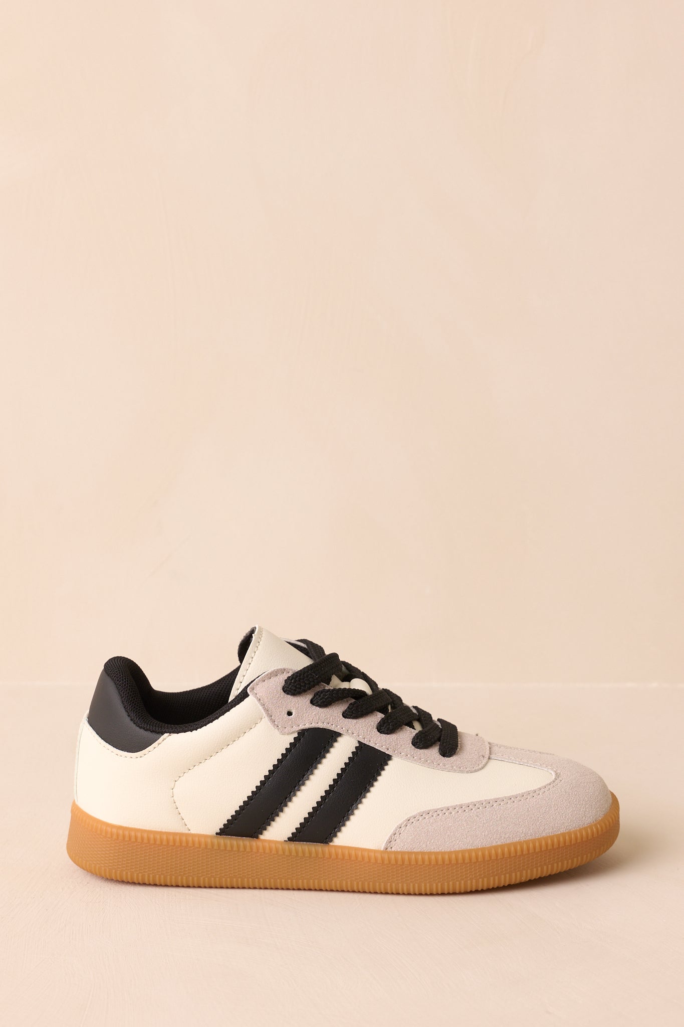 Bring The Good Vibes Ivory Faux Leather Lace-Up Sneakers