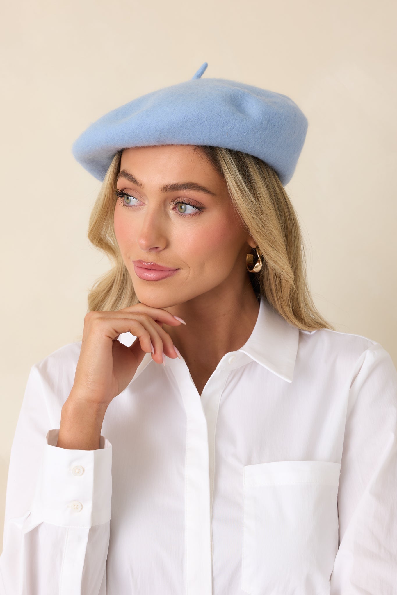 Bonjour Beautiful Periwinkle Wool Beret