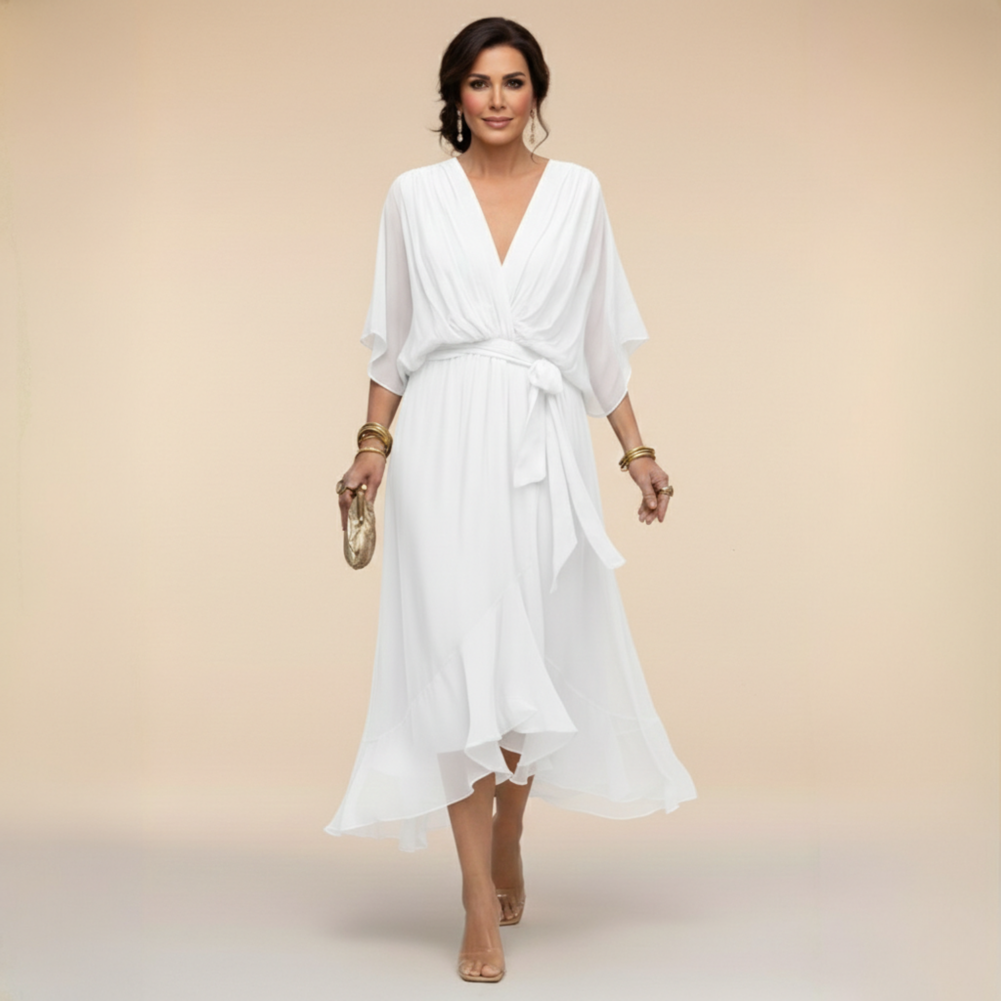 Arabella | Flowing V-Neck Silhouette Dress