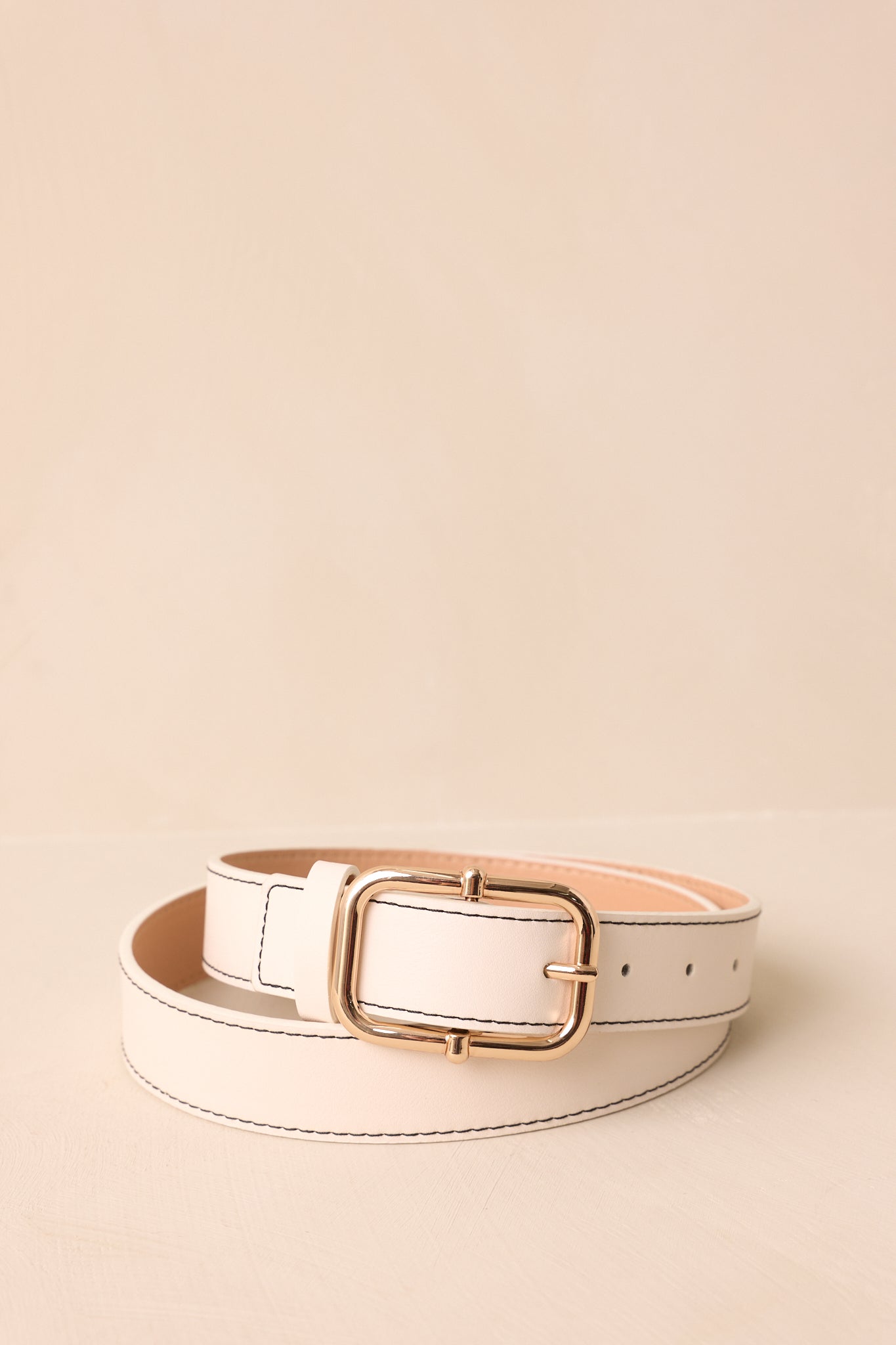 Catching The Train Ivory Stitch Border Belt
