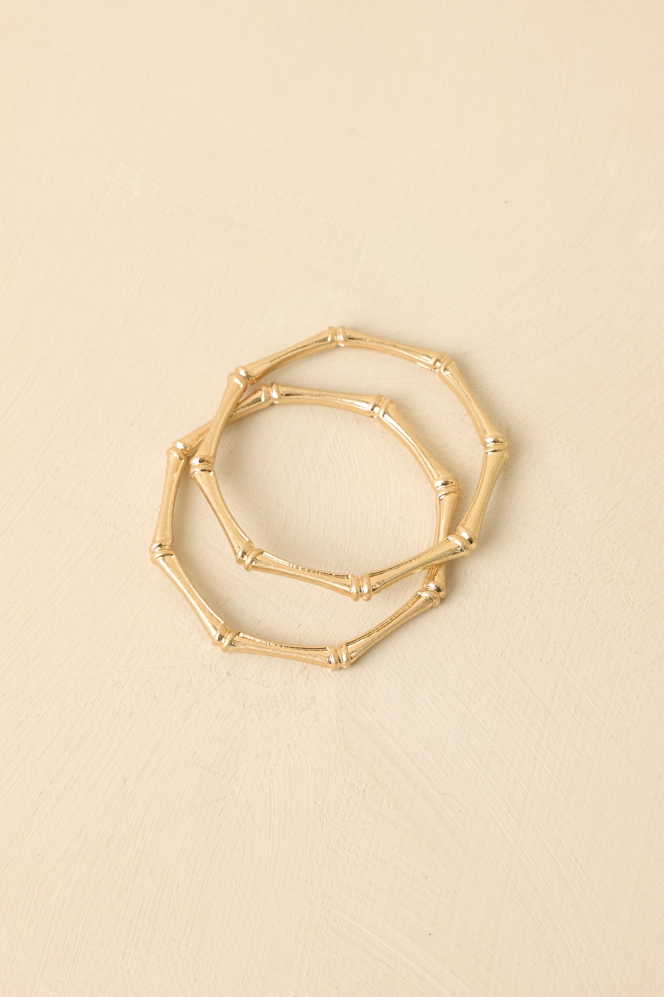 Stacked In Your Favor Gold Bamboo Bangle Bracelet Set