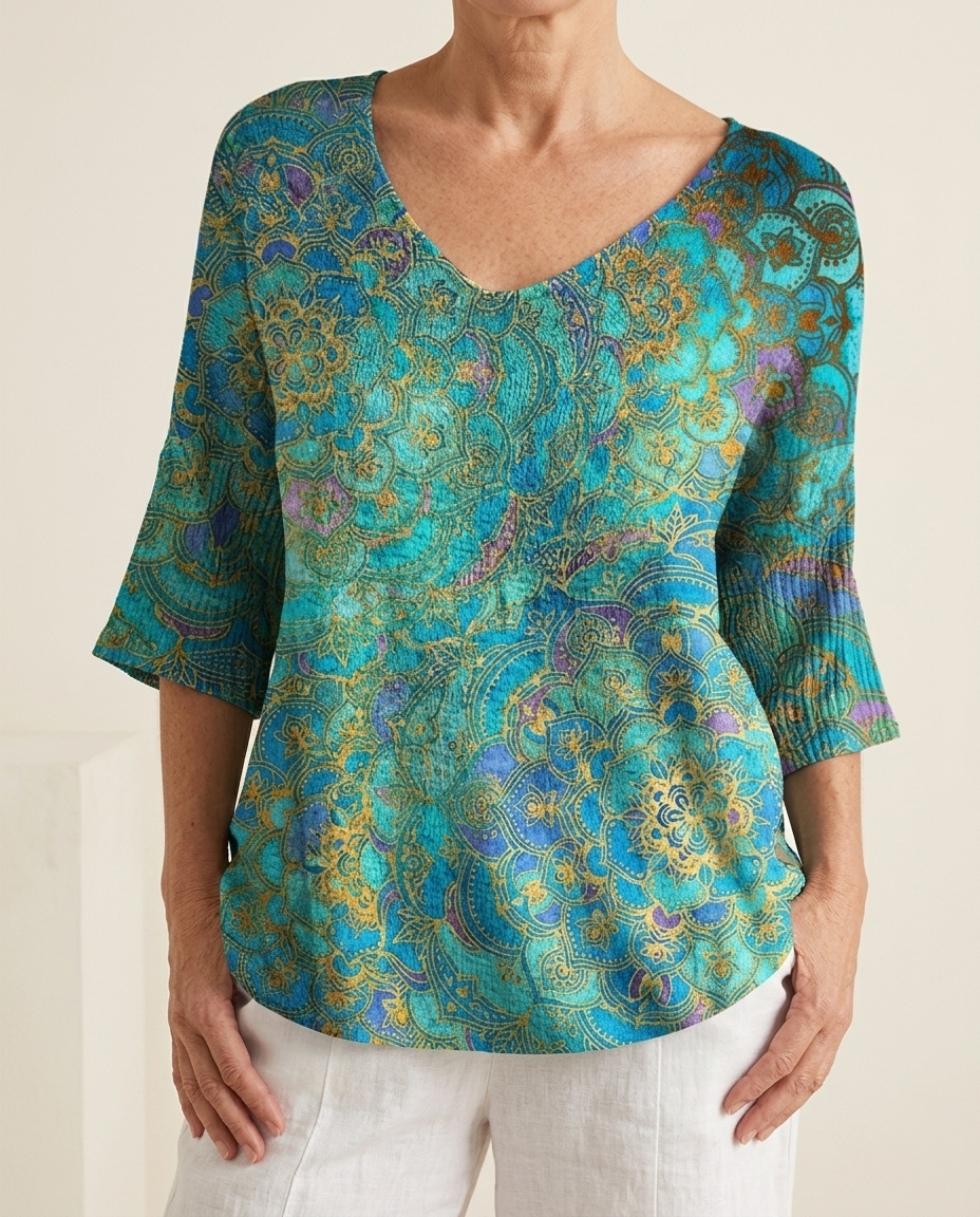 Marlowe | Retro Art Knit Top